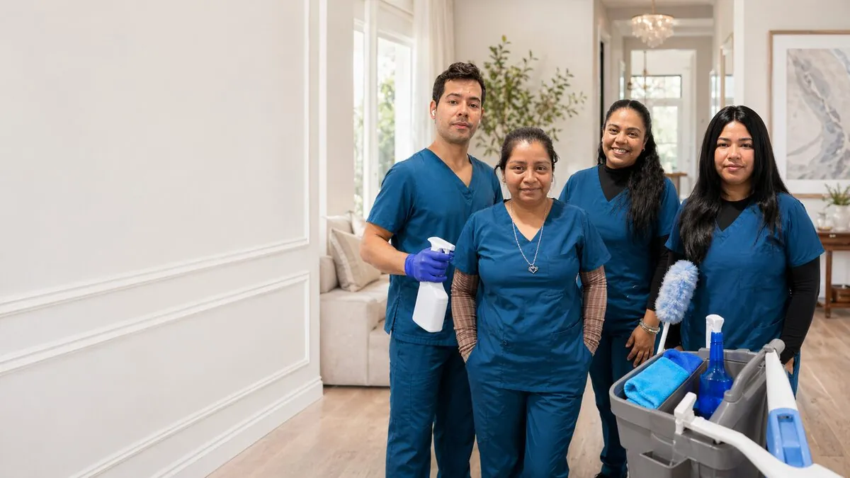 Belleza's Home Services team ready for post construction cleaning in Roseville, California